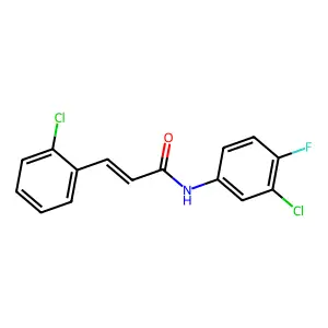 (E)-N-(3-chloro-4-fluorophenyl)-3-(2-chlorophenyl)prop-2-enamide structure