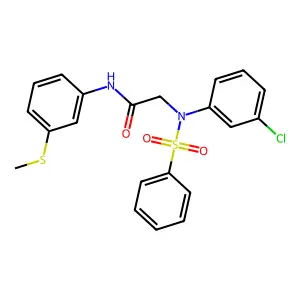 2-[N-(benzenesulfonyl)-3-chloroanilino]-N-(3-methylsulfanylphenyl)acetamide structure