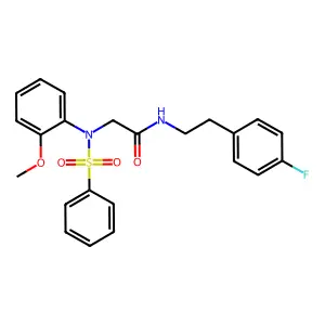 2-[N-(benzenesulfonyl)-2-methoxyanilino]-N-[2-(4-fluorophenyl)ethyl]acetamide structure