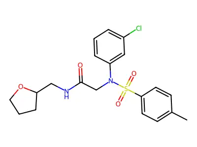 2-(3-chloro-N-(4-methylphenyl)sulfonylanilino)-N-(oxolan-2-ylmethyl)acetamide structure