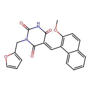 (5Z)-1-(furan-2-ylmethyl)-5-[(2-methoxynaphthalen-1-yl)methylidene]-1,3-diazinane-2,4,6-trione structure