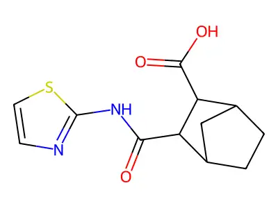 3-(1,3-Thiazol-2-ylcarbamoyl)bicyclo[2.2.1]heptane-2-carboxylic acid structure