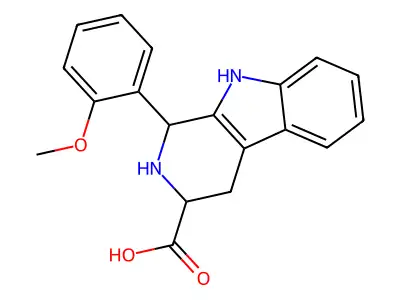 1-(2-methoxyphenyl)-2,3,4,9-tetrahydro-1H-beta-carboline-3-carboxylic acid structure