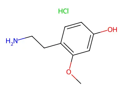 4-(2-Aminoethyl)-3-methoxyphenol hydrochloride structure