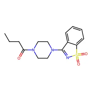 1-[4-(1,1-Dioxo-1,2-benzothiazol-3-yl)piperazin-1-yl]butan-1-one structure
