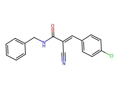 N-benzyl-3-(4-chlorophenyl)-2-cyanoprop-2-enamide structure