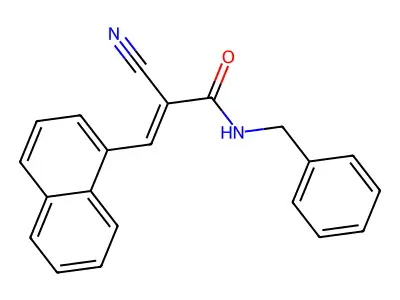 (E)-N-benzyl-2-cyano-3-naphthalen-1-ylprop-2-enamide structure