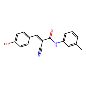 2-cyano-3-(4-hydroxyphenyl)-N-(3-methylphenyl)prop-2-enamide structure