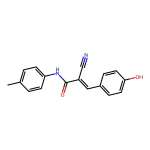 2-cyano-3-(4-hydroxyphenyl)-N-(4-methylphenyl)prop-2-enamide structure