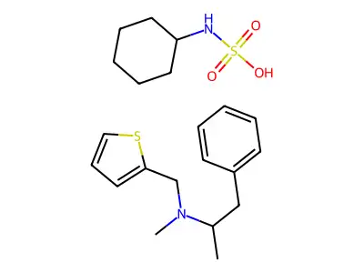 2-Thenylamine, N-methyl-N-(alpha-methylphenethyl)-, cyclohexanesulfamate, (+)- structure