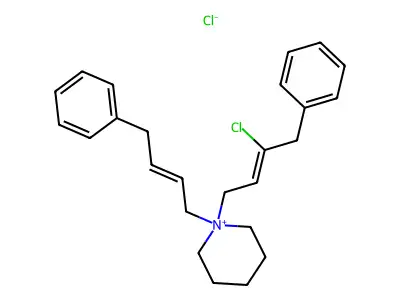1-(3-Chloro-4-phenylbut-2-enyl)-1-(4-phenylbut-2-enyl)piperidin-1-ium chloride structure