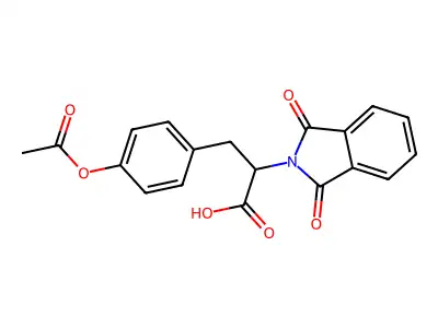 3-(4-Acetoxy-phenyl)-2-(1,3-dioxo-1,3-dihydro-isoindol-2-yl)-propionic acid structure