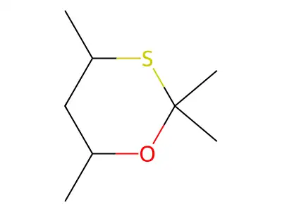 1,3-Oxathiane, 2,2,4,6-tetramethyl-, cis- structure