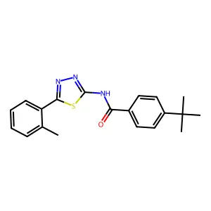 4-tert-butyl-N-[5-(2-methylphenyl)-1,3,4-thiadiazol-2-yl]benzamide structure