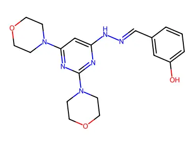 3-[(E)-[(2,6-dimorpholin-4-ylpyrimidin-4-yl)hydrazinylidene]methyl]phenol structure