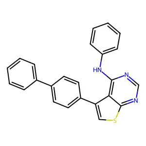 5-([1,1'-biphenyl]-4-yl)-N-phenylthieno[2,3-d]pyrimidin-4-amine structure