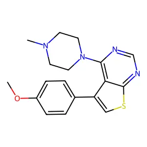 1-[5-(4-Methoxyphenyl)thieno[2,3-d]pyrimidin-4-yl]-4-methylpiperazine structure