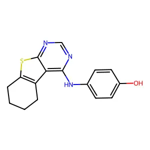 4-((5,6,7,8-Tetrahydrobenzo[4,5]thieno[2,3-d]pyrimidin-4-yl)amino)phenol structure