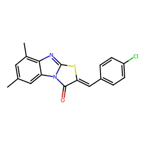 2-(4-chlorobenzylidene)-6,8-dimethyl[1,3]thiazolo[3,2-a]benzimidazol-3(2H)-one structure