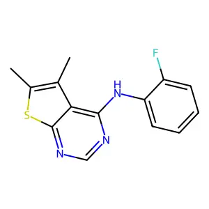N-(2-fluorophenyl)-5,6-dimethylthieno[2,3-d]pyrimidin-4-amine structure
