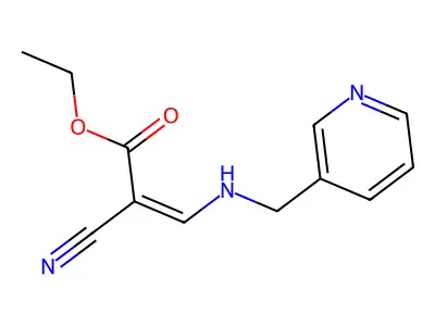 Ethyl 2-nitrilo-3-((3-pyridylmethyl)amino)prop-2-enoate structure