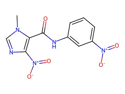 1-methyl-4-nitro-N-(3-nitrophenyl)-1H-imidazole-5-carboxamide structure