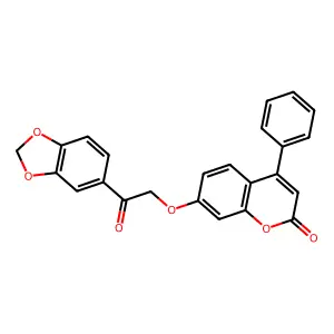 7-[2-(1,3-benzodioxol-5-yl)-2-oxoethoxy]-4-phenyl-2H-chromen-2-one structure