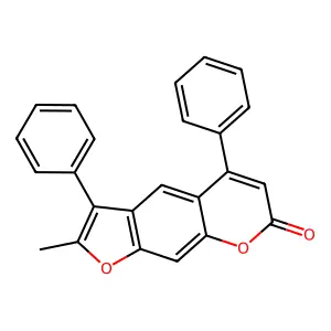 2-methyl-3,5-diphenyl-7H-furo[3,2-g]chromen-7-one structure