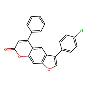 3-(4-chlorophenyl)-5-phenyl-7H-furo[3,2-g]chromen-7-one structure
