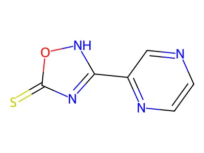 1,2,4-Oxadiazole-5(2H)-thione, 3-pyrazinyl- structure