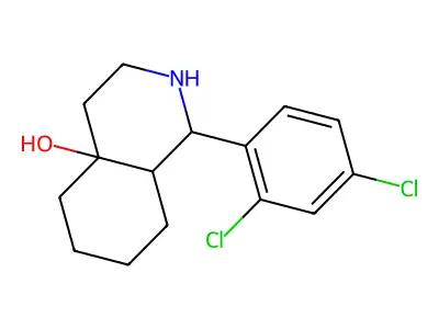 1-(2,4-Dichlorophenyl)octahydroisoquinolin-4a(2H)-ol structure
