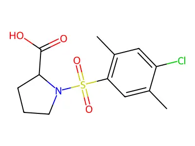 ((4-Chloro-2,5-dimethylphenyl)sulfonyl)-l-proline structure