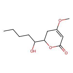 (2S)-2-((1S)-1-hydroxypentyl)-4-methoxy-2,3-dihydropyran-6-one structure