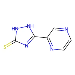 1H-1,2,4-Triazole-3-thiol, 5-(2-pyrazinyl)- structure