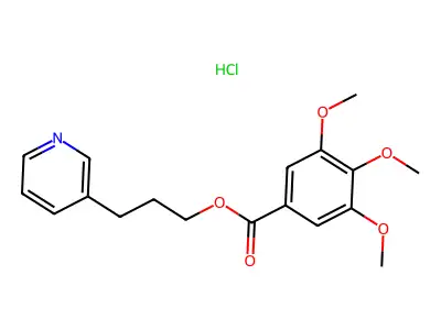 3-Pyridinepropanol, 3,4,5-trimethoxybenzoate (ester), hydrochloride structure