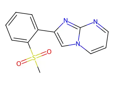 Imidazo(1,2-a)pyrimidine, 2-((o-methylsulfonyl)phenyl)- structure
