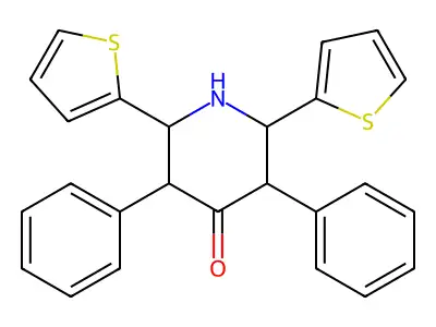 3,5-Diphenyl-2,6-dithiophen-2-ylpiperidin-4-one structure