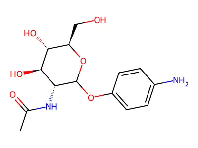 4-Aminophenyl-2-acetamido-2-deoxyglucoside structure