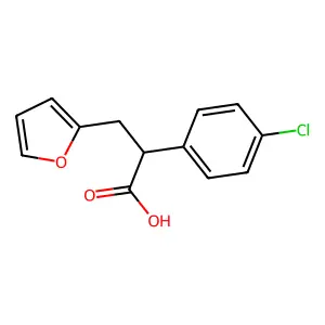 Propionic acid, alpha-(p-chlorophenyl)-beta-(2-furyl)- structure