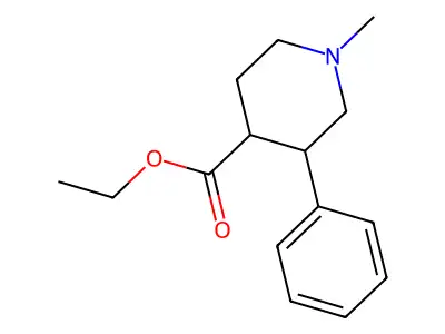 Ethyl 1-methyl-3-phenyl-4-piperidinecarboxylate structure