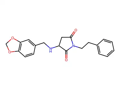 3-[(1,3-Benzodioxol-5-ylmethyl)amino]-1-(2-phenylethyl)pyrrolidine-2,5-dione structure