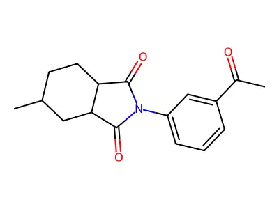 2-(3-acetylphenyl)-5-methylhexahydro-1H-isoindole-1,3(2H)-dione structure