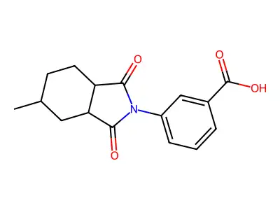 3-(5-methyl-1,3-dioxooctahydro-2H-isoindol-2-yl)benzoic acid structure
