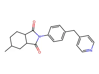 5-methyl-2-[4-(pyridin-4-ylmethyl)phenyl]hexahydro-1H-isoindole-1,3(2H)-dione structure