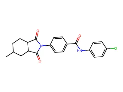 N-(4-chlorophenyl)-4-(5-methyl-1,3-dioxooctahydro-2H-isoindol-2-yl)benzamide structure