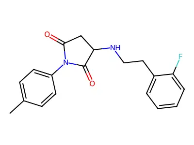 3-[2-(2-Fluorophenyl)ethylamino]-1-(4-methylphenyl)pyrrolidine-2,5-dione structure