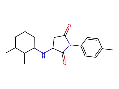 3-[(2,3-Dimethylcyclohexyl)amino]-1-(4-methylphenyl)pyrrolidine-2,5-dione structure
