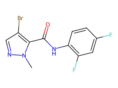 4-bromo-N-(2,4-difluorophenyl)-1-methyl-1H-pyrazole-5-carboxamide structure