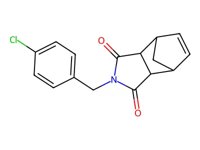 2-(4-chlorobenzyl)-3a,4,7,7a-tetrahydro-1H-4,7-methanoisoindole-1,3(2H)-dione structure