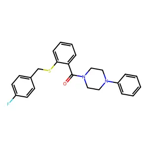 [2-[(4-Fluorophenyl)methylsulfanyl]phenyl]-(4-phenylpiperazin-1-yl)methanone structure